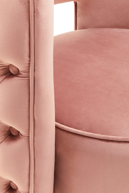 Hudson Pink Velvet Swivel Chair