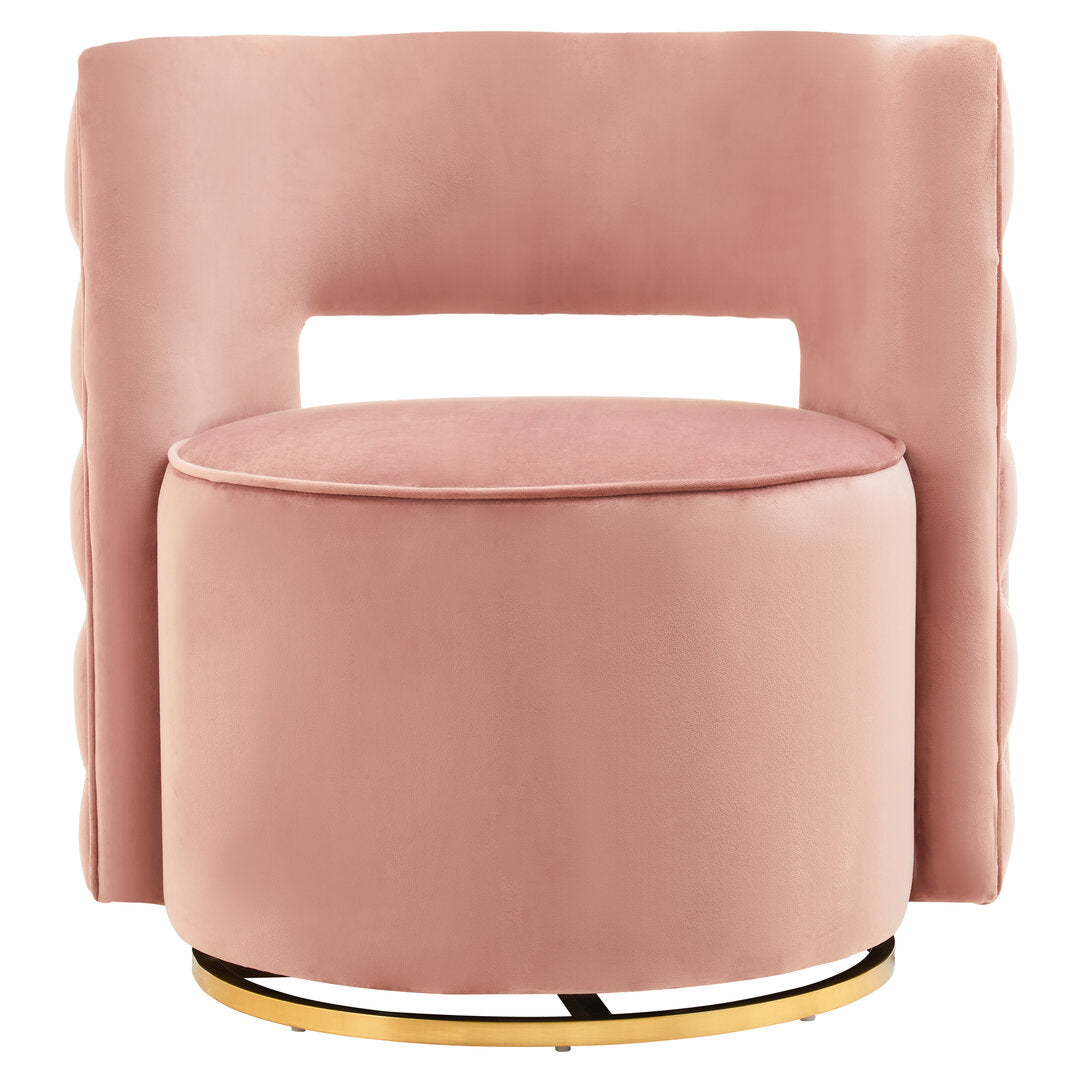 Hudson Pink Velvet Swivel Chair