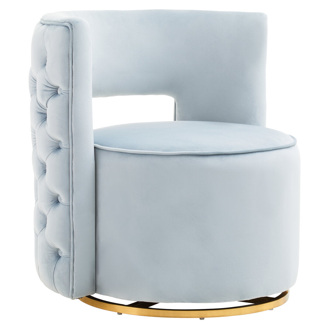 Hudson Blue Velvet Swivel Chair