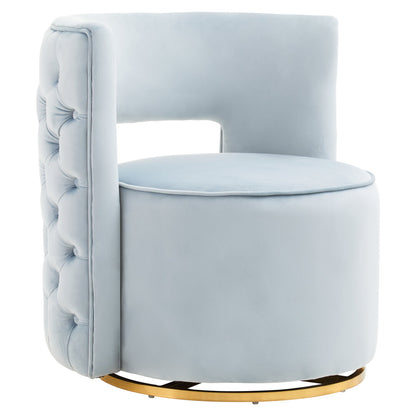 Hudson Blue Velvet Swivel Chair