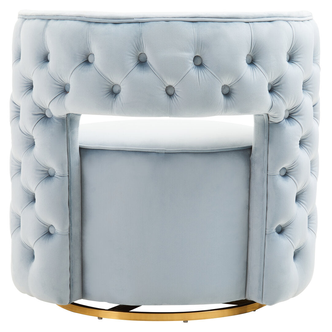 Hudson Blue Velvet Swivel Chair