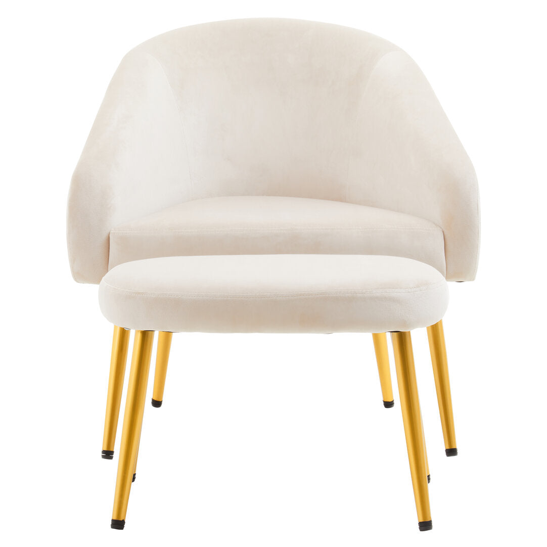 Hudson Beige Chair And Footstool