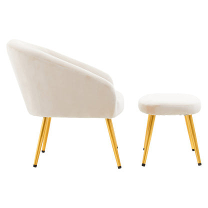 Hudson Beige Chair And Footstool