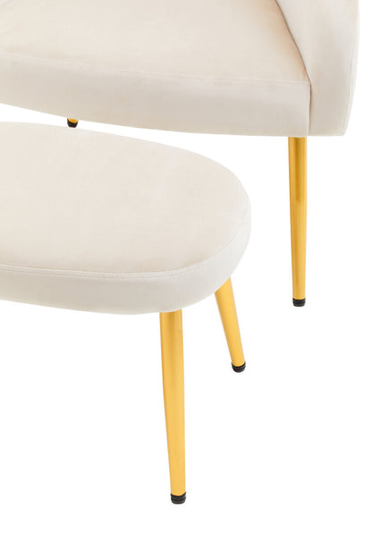 Hudson Beige Chair And Footstool