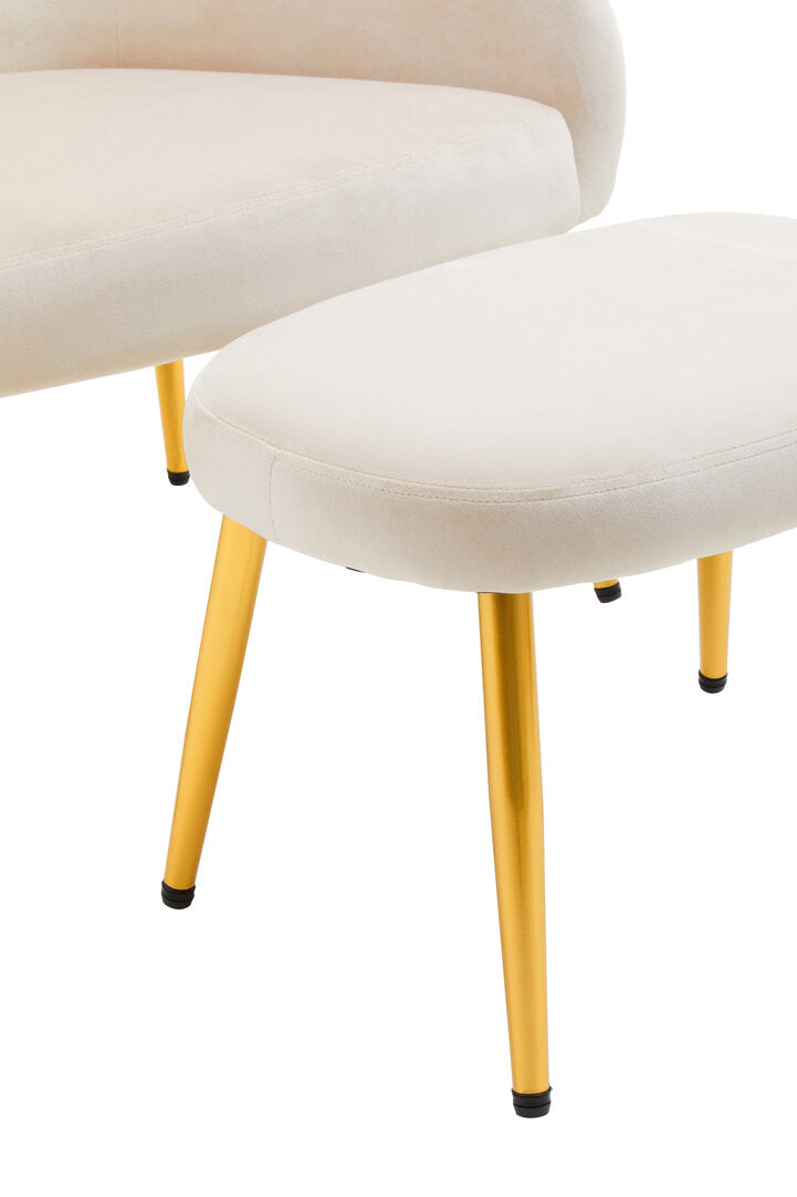 Hudson Beige Chair And Footstool