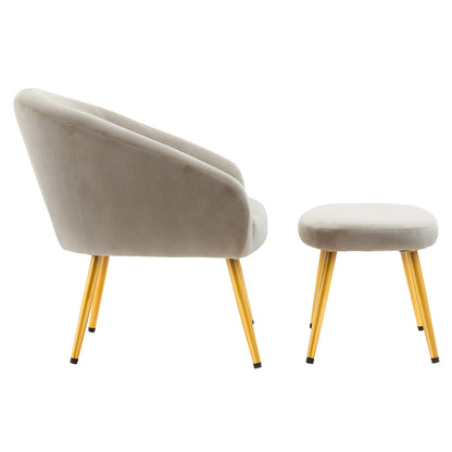 Hudson Mink Velvet Chair And Footstool