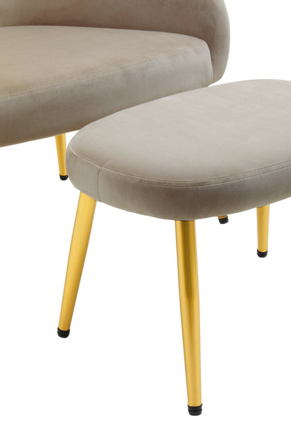 Hudson Mink Velvet Chair And Footstool