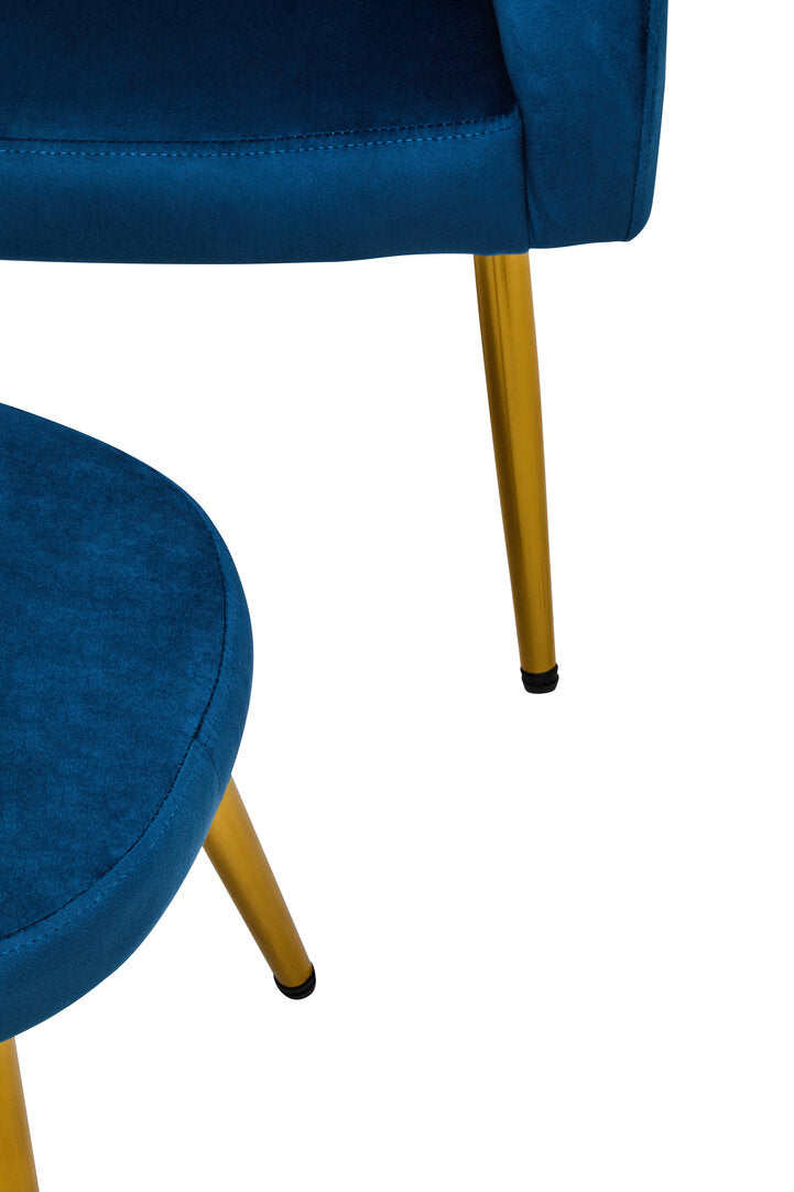 Hudson Midnight Blue Chair And Footstool