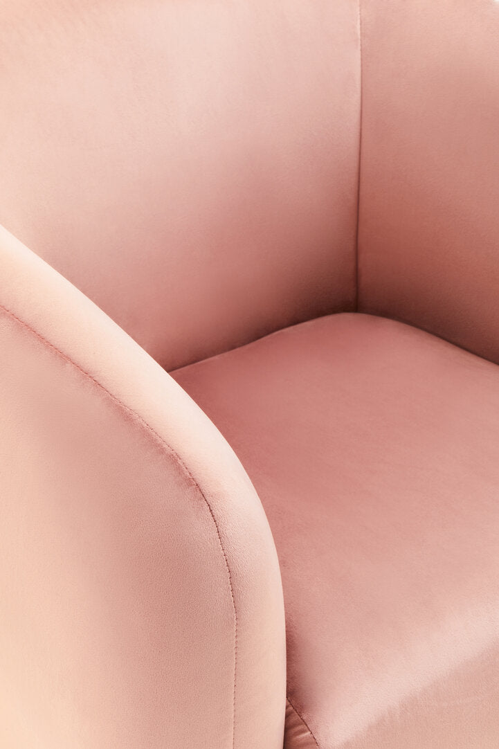 Hudson Pink Velvet Armchair
