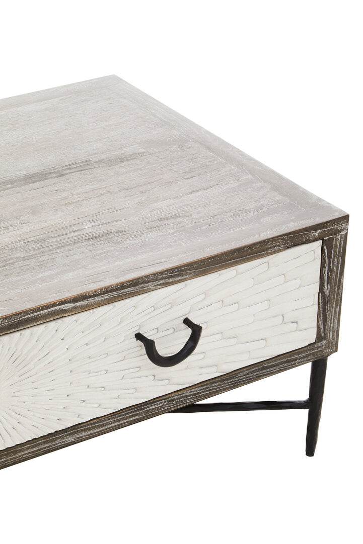 Notting 2 Drawer Recycled Elm Wood Coffee Table