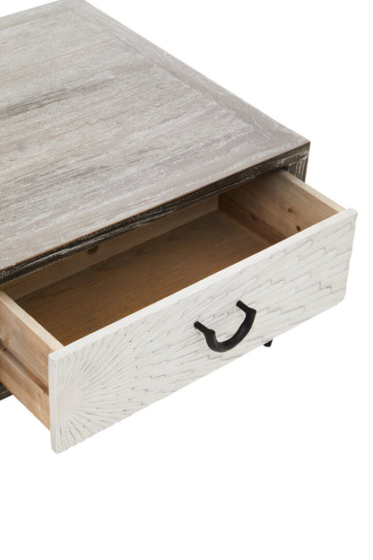 Notting 2 Drawer Recycled Elm Wood Coffee Table
