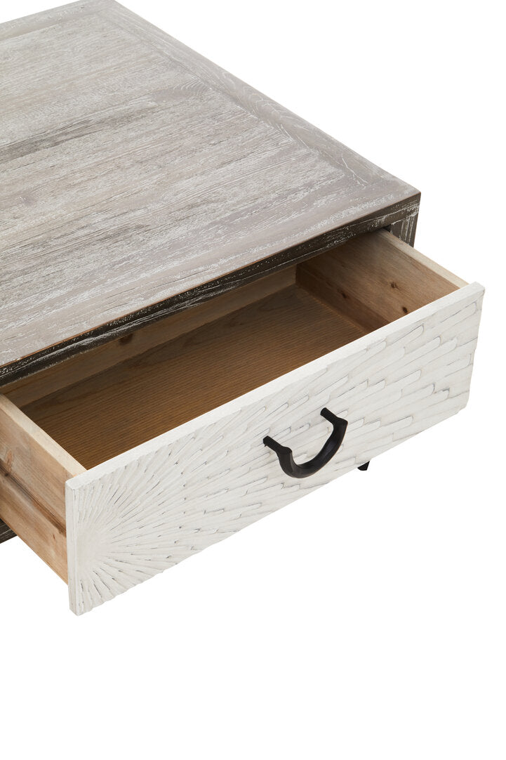 Notting 2 Drawer Recycled Elm Wood Coffee Table