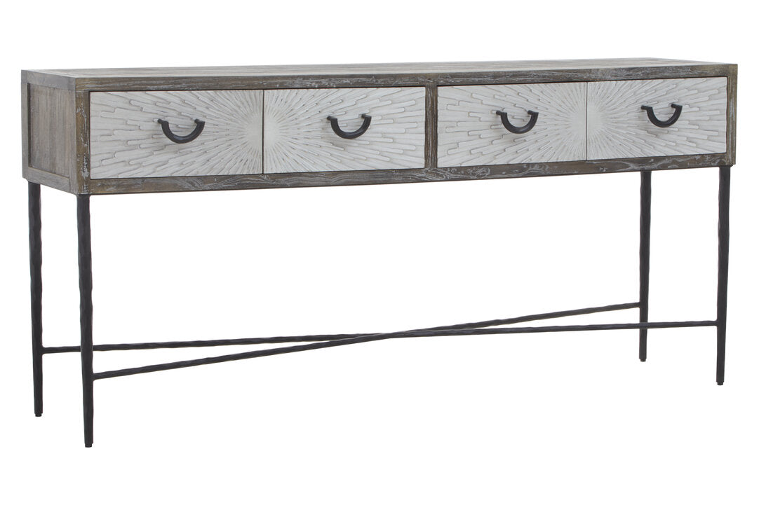 Notting Four Drawer Elm Wood Console Table