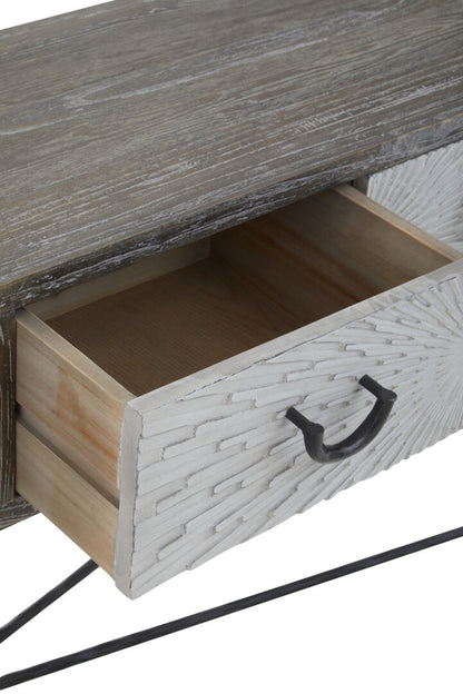 Notting Four Drawer Elm Wood Console Table