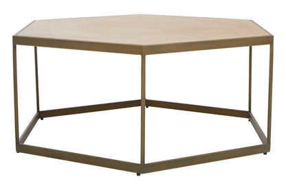 Durham Hexagonal Oak Veneer Coffee Table