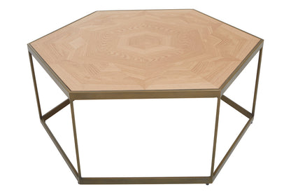 Durham Hexagonal Oak Veneer Coffee Table