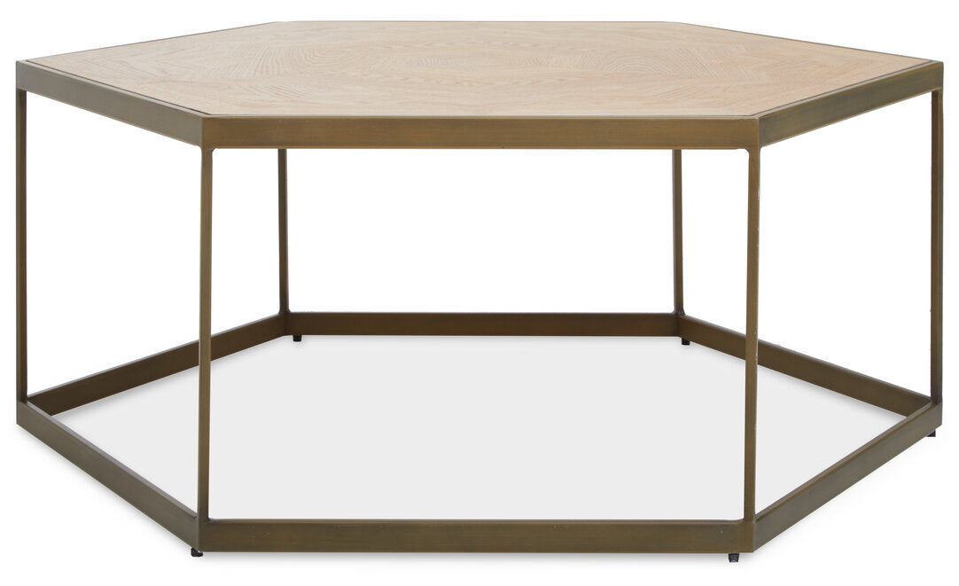 Durham Hexagonal Oak Veneer Coffee Table