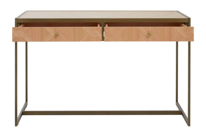 Durham Oak Veneer 2 Drawer Desk
