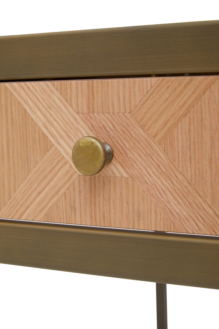 Durham Oak Veneer 2 Drawer Desk