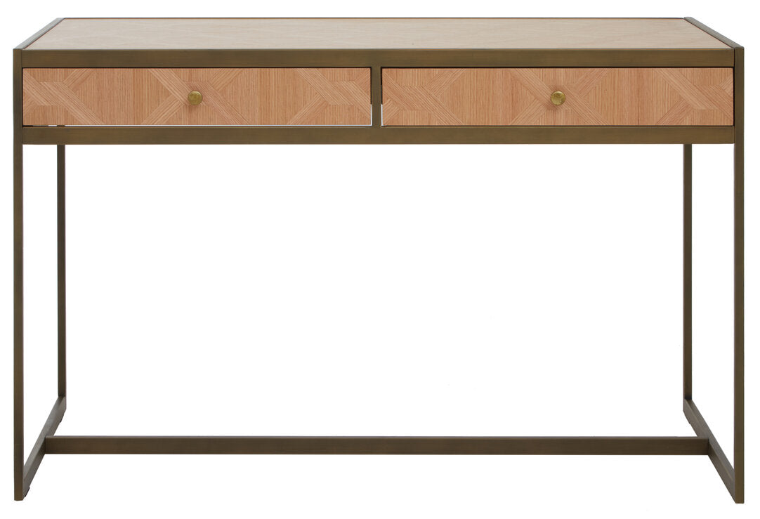 Durham Oak Veneer 2 Drawer Desk