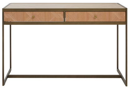 Durham Oak Veneer 2 Drawer Desk