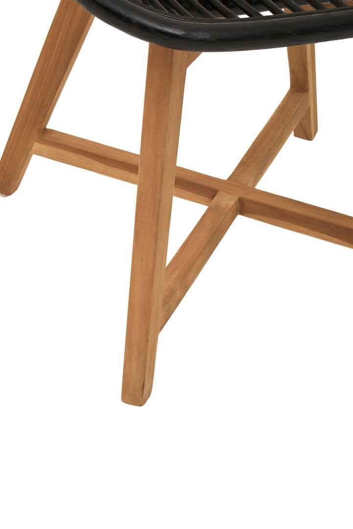 Cambridge Black Natural Rattan And Teak Chair