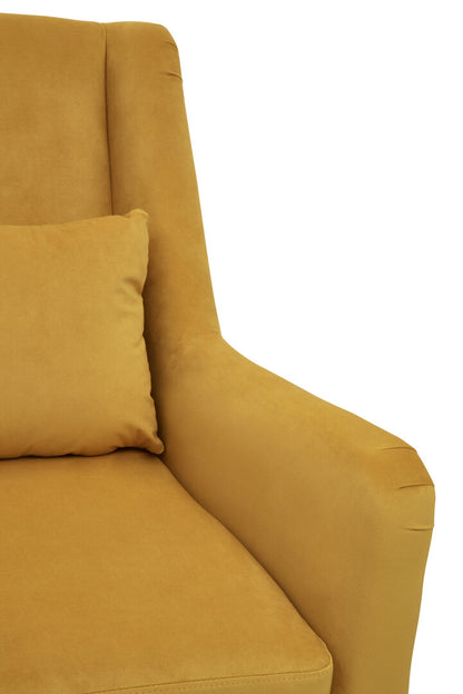 Lisbon Yellow Velvet Chair With Gold Finish Legs