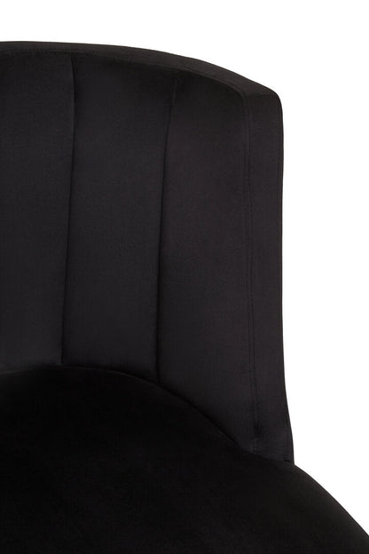 Lisbon Velvet Chair With Black Legs Black 