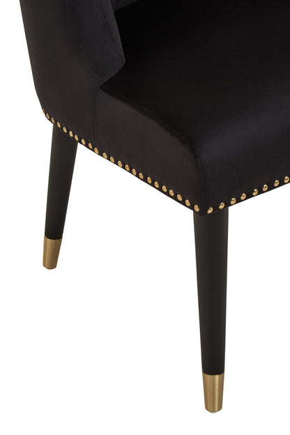 Lisbon Black Velvet Chair With Black Legs