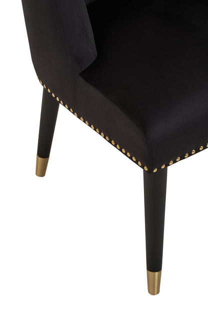 Lisbon Black Velvet Chair With Black Legs