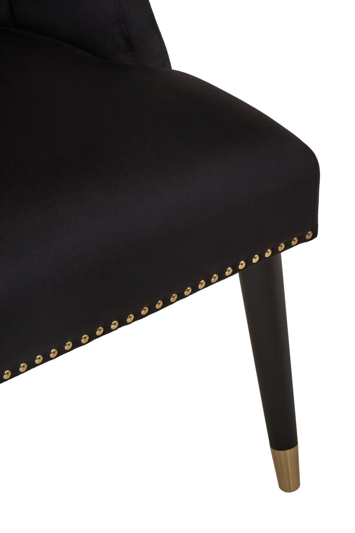 Lisbon Black Velvet Chair With Black Legs
