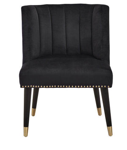 Lisbon Black Velvet Chair With Black Legs