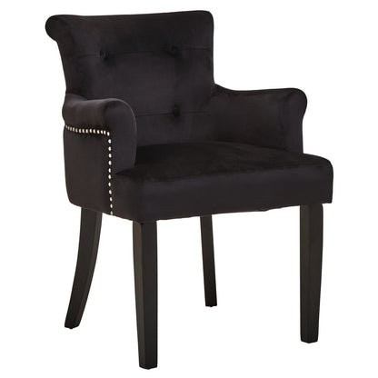 Lisbon Black Velvet Chair With Ring Back