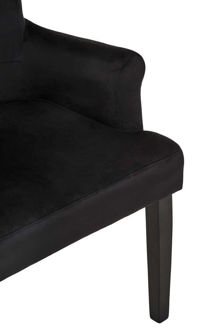 Lisbon Black Velvet Chair With Ring Back