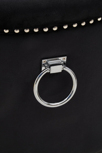 Lisbon Black Velvet Chair With Ring Back