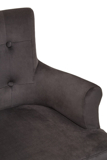 Lisbon Grey Velvet Chair With Ring Back