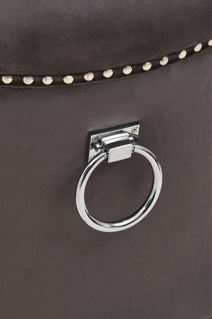 Lisbon Grey Velvet Chair With Ring Back