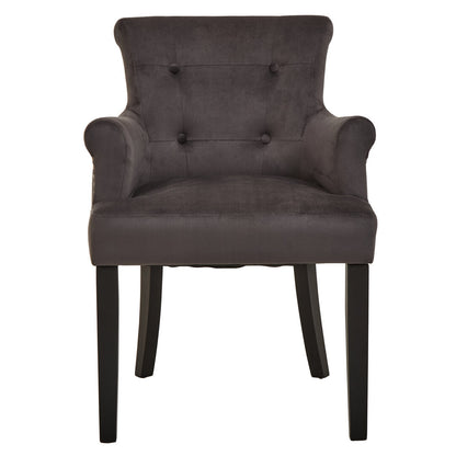 Lisbon Velvet Chair With Ring Back Grey 
