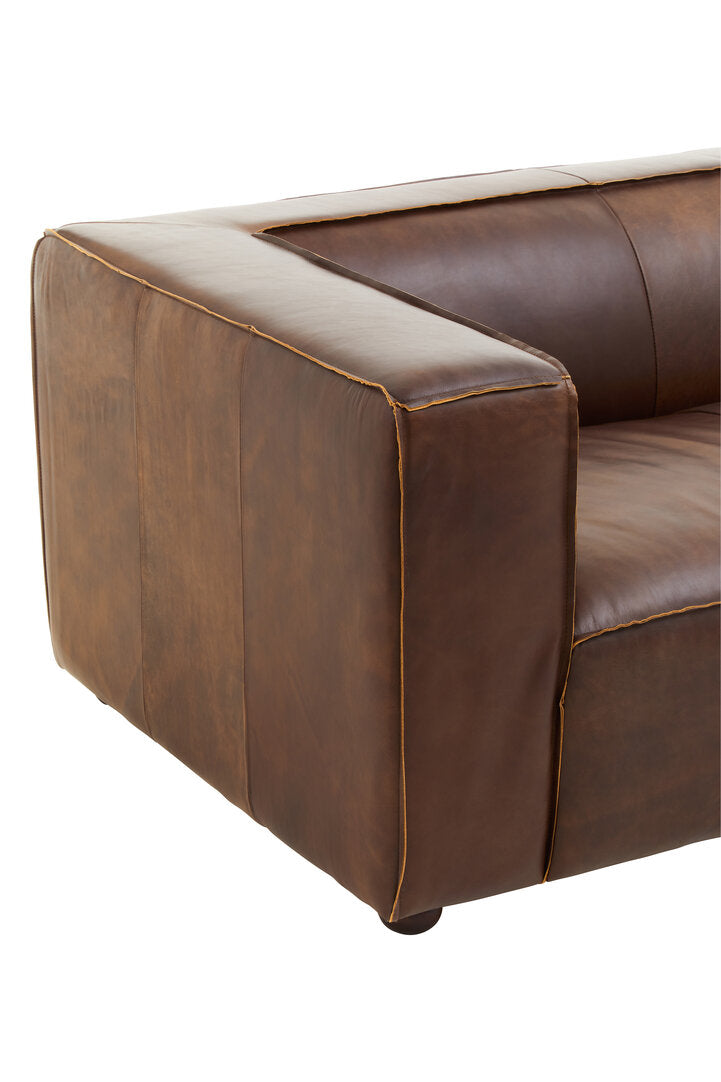Bath Three Seater Mexico Brown Leather Sofa