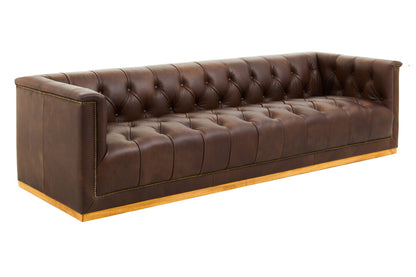 Bath Three Seater Tufted Leather Sofa