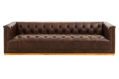 Bath Three Seater Tufted Leather Sofa