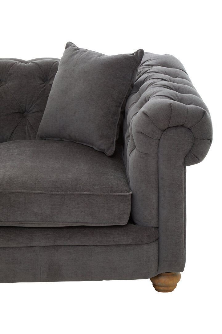 Turin 2 Seat Grey Fabric Sofa