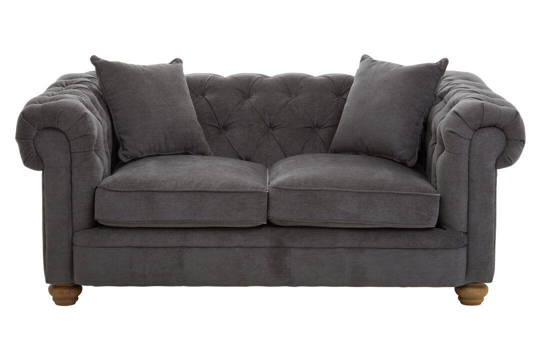 Turin 2 Seat Grey Fabric Sofa