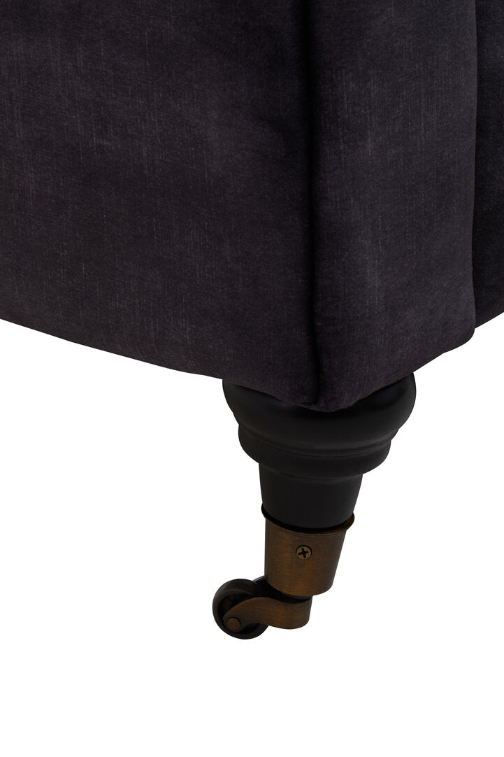 Naples Three Seat Grey Velvet Sofa