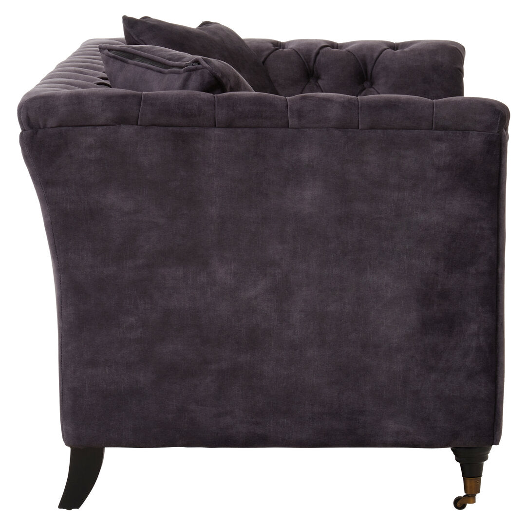 Naples Two Seat Grey Velvet Sofa
