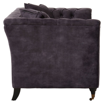 Naples Two Seat Grey Velvet Sofa
