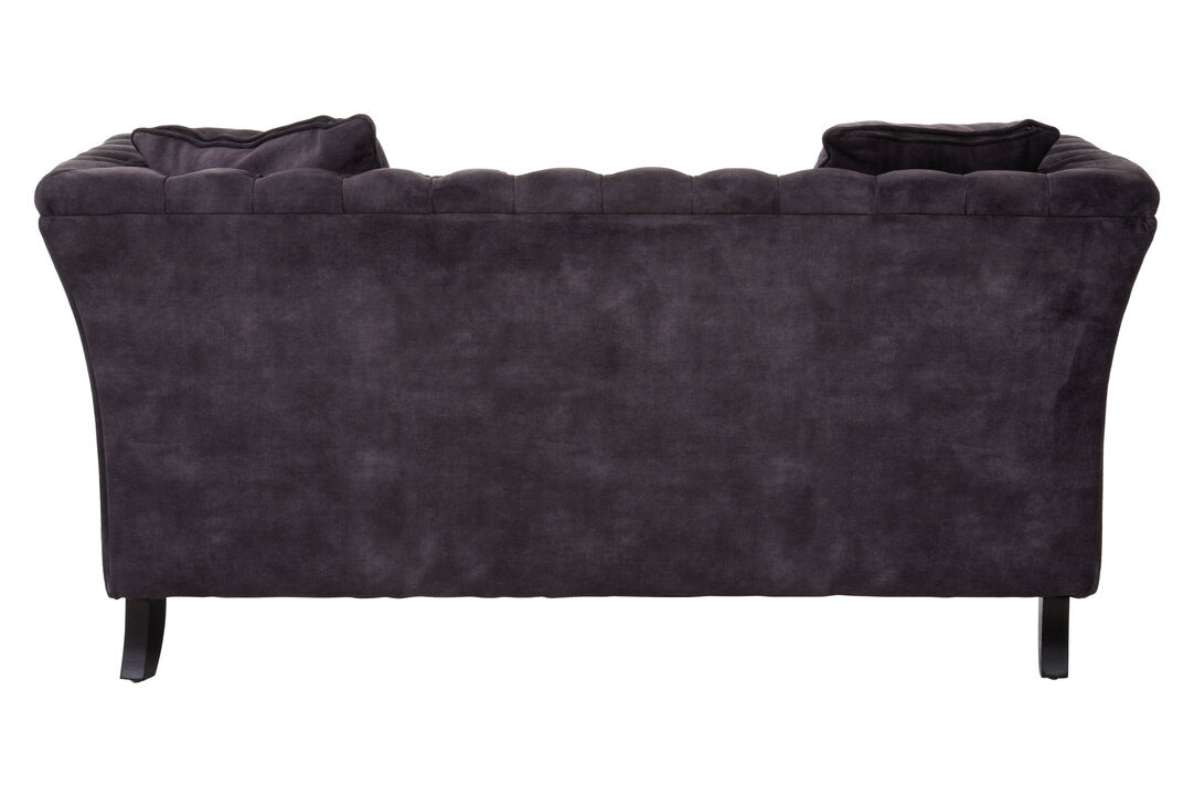 Naples Two Seat Grey Velvet Sofa