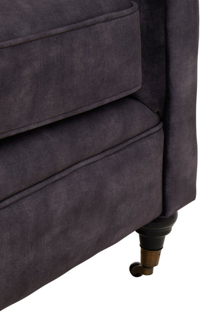 Naples Two Seat Grey Velvet Sofa