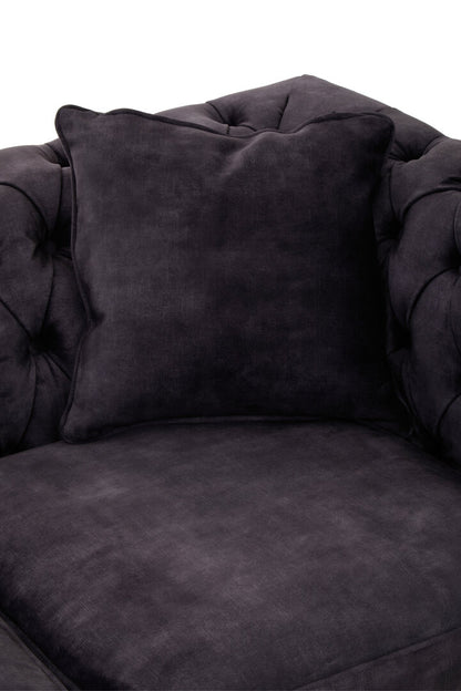 Naples Two Seat Grey Velvet Sofa
