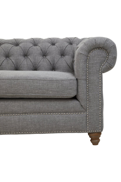 Seville Three Seat Grey Linen Sofa